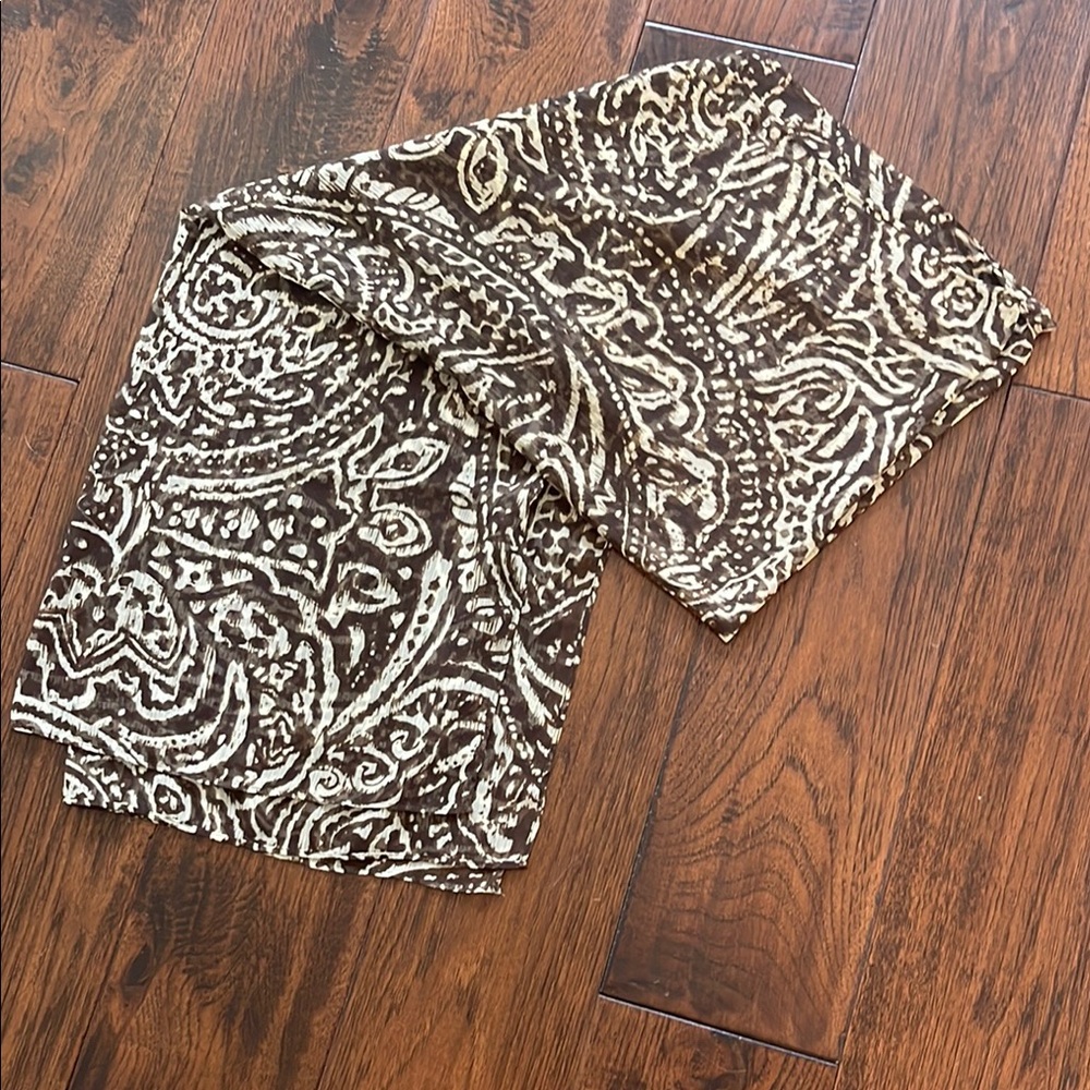 Brown and Cream Paisley Scarf